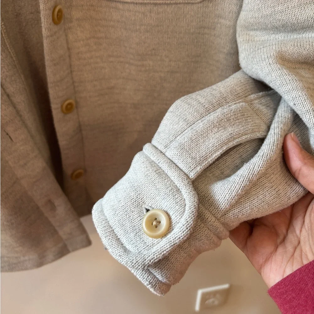 prAna Women’s Tri Thermal Shacket - Light Gray Wool-Blend Button Front - Small - Picture 3 of 8